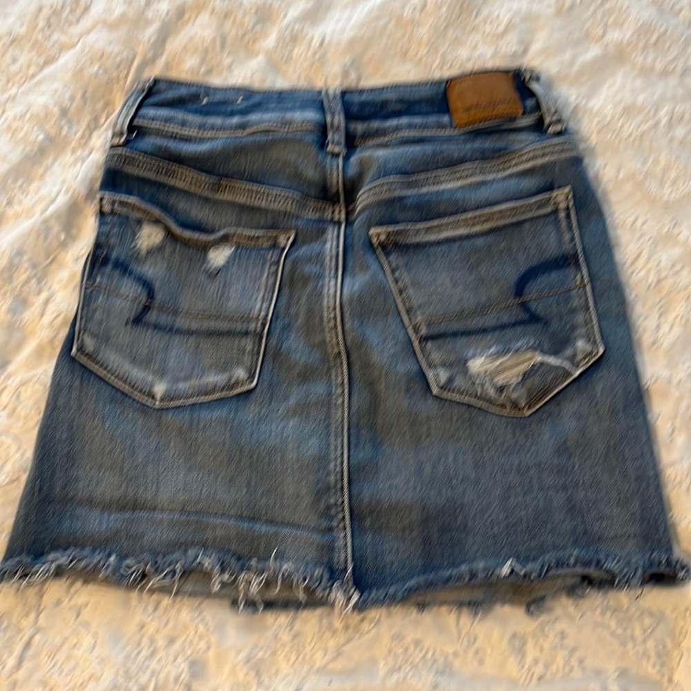 American Eagle Distessed Jean Skirt Size 2